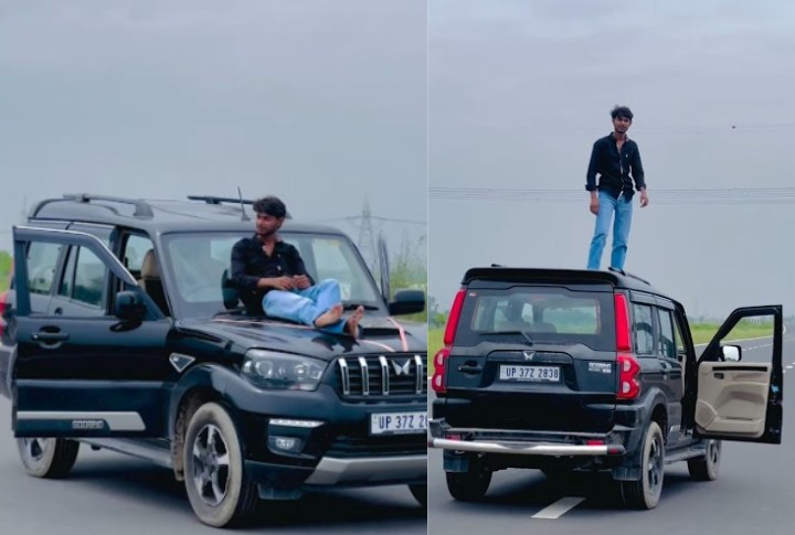 UP Man Performs Stunt, Climbs Onto Moving Scorpio, Fined Rs 30,000
