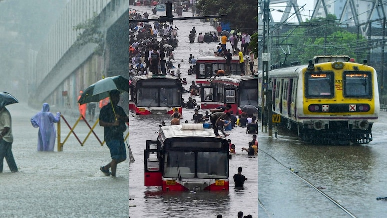 मुंबई में बारिश का कहर: ट्रेनों की धीमी रफ्तार, जगह-जगह जलभराव, अटकी मोनोरेल; देखें वीडियो- तस्‍वीरें
