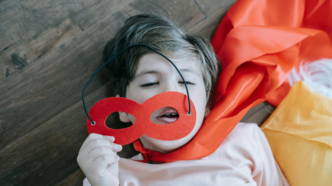 Dressing up as heroes helps kids express creativity and confidence.