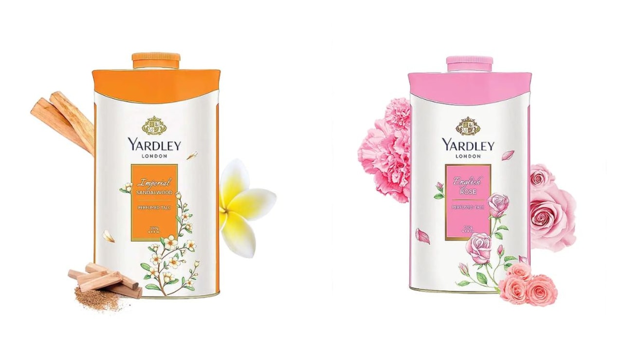 Each talc blends luxury fragrances with silky softness.