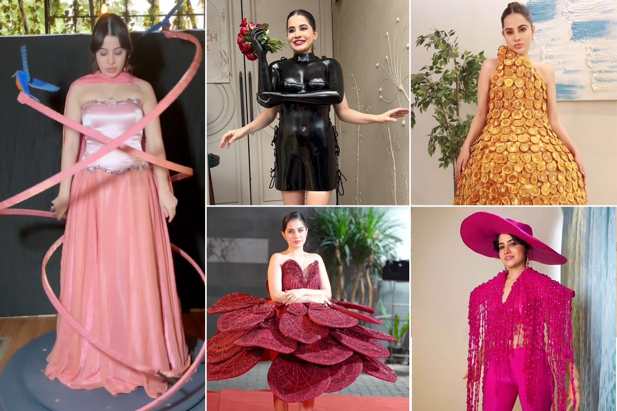 Dramatic 3D Pieces to Fruity Drama: 5 Times Uorfi Javed Slayed in Dramatic Outfits