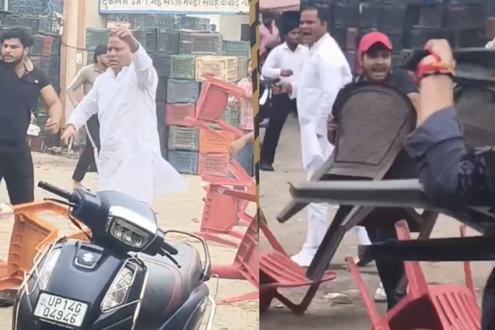 VIDEO: साहिबाबाद मंडी में व्यापारियों की मीटिंग में हुई ताबड़तोड़ फायरिंग, मचा हड़कंप