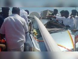 100-Foot Flagpole At Actor Vijay's Party Meet Venue Falls On Car 100-Foot Flagpole At Actor Vijay's Party Meet Venue Falls On Car