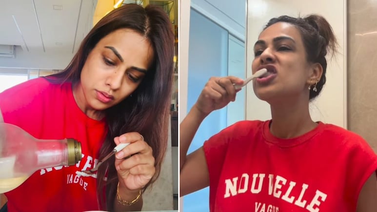 Nia Sharma ने दांतों का पीलापन दूर करने के लिए घर पर आजमाया नुस्खा, बेकिंग सोडा में मिलाकर लगाई यह चीज