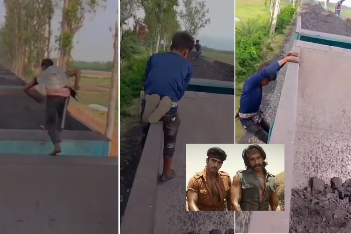 चलती मालगाड़ी से कोयले की फिल्मी स्टाइल में चोरी, 'गुंडे के रणवीर-अर्जुन' जैसा खतरनाक स्टंट, देखें VIDEO