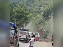 Video: Boulders Roll Down Hill, Hit Vehicles, Disrupt Road Link In Arunachal