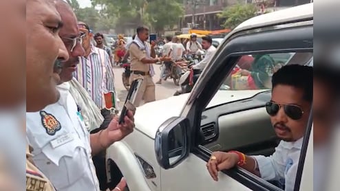 चल हट, भाग यहां से... ट्रैफिक पुलिसकर्मी से भिड़ा BJP विधायक का बेटा, तू-तड़ाक का वीडियो वायरल