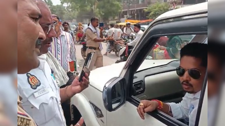 चल हट, भाग यहां से... ट्रैफिक पुलिसकर्मी से भिड़ा BJP विधायक का बेटा, तू-तड़ाक का वीडियो वायरल