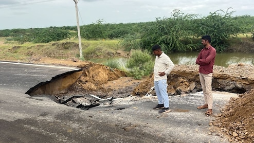 Rajasthan: बारिश के चलते बालोतरा रिफाइनरी के पास निर्माणाधीन हाईवे क्षतिग्रस्त, 3 साल से चल रहा है काम