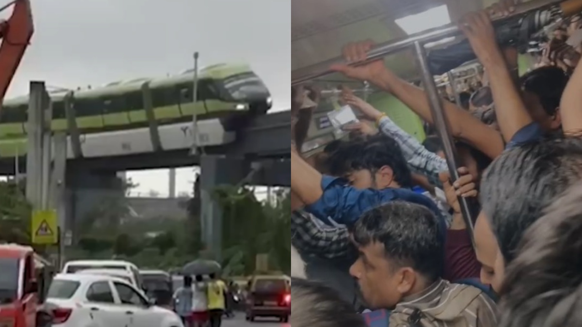 मुंबई में पुल पर अटकी मोनोरेल, AC भी बंद, दम घुटने से यात्री परेशान, खिड़कियां तोड़कर निकाले जा रहे यात्री