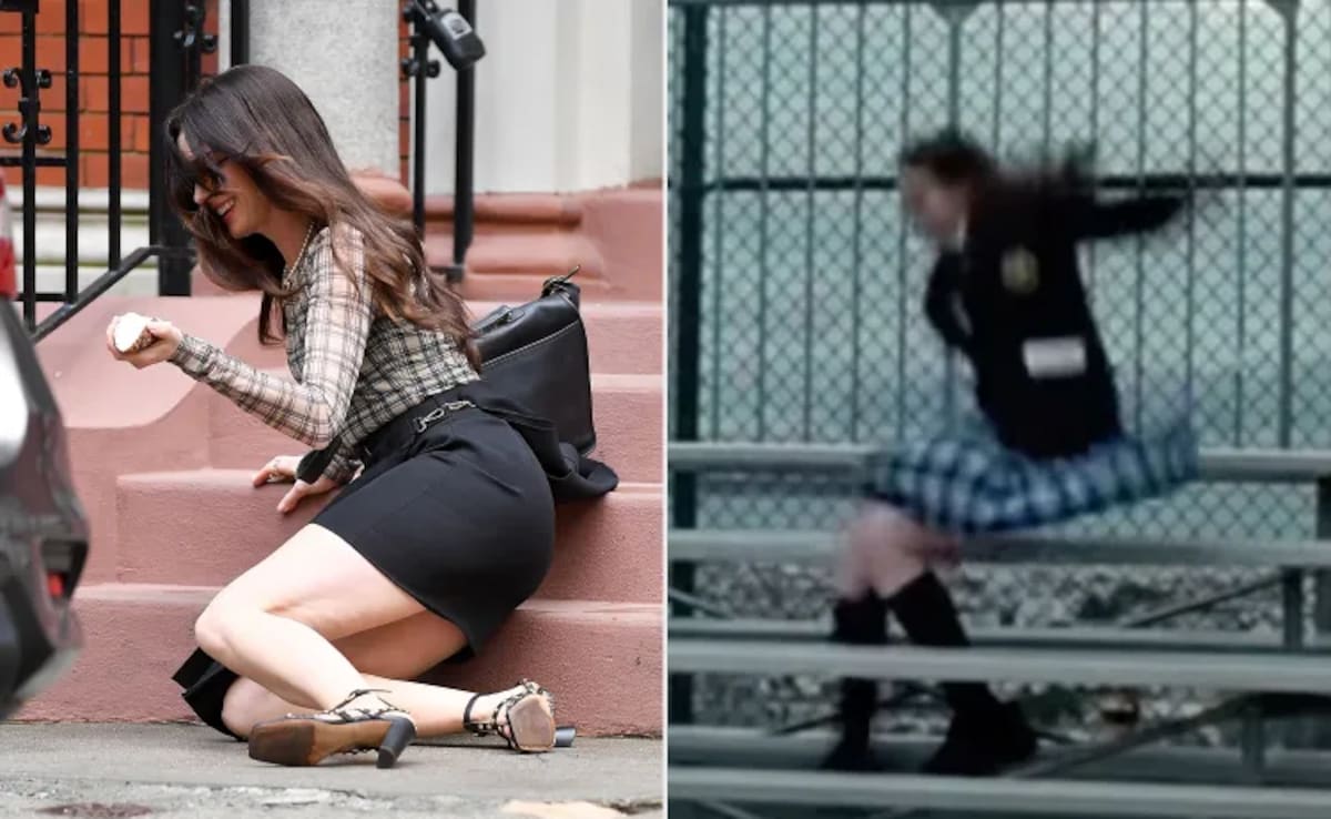 Anne Hathaway's LOL Reaction To Her Accidental Fall On Devil Wears Prada 2 Set. Watch