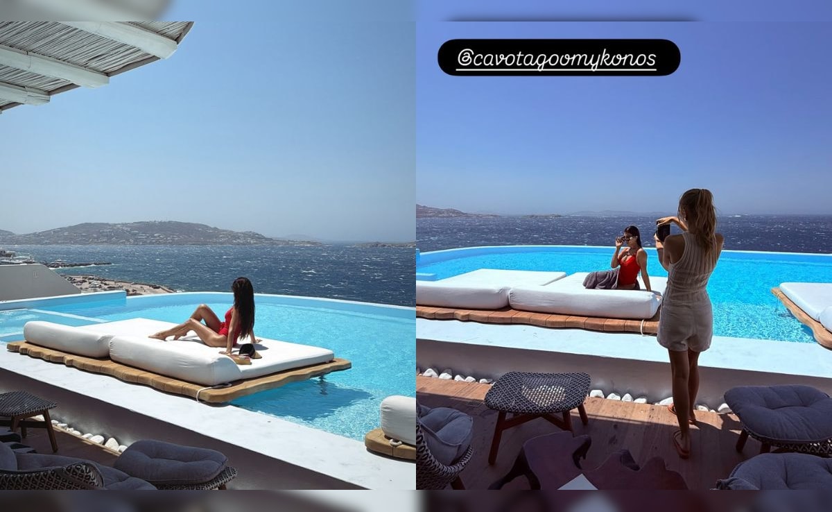 Jacqueline Fernandez is in Mykonos, Greece. Photo: Instagram/jacquelienefernandez Jacqueline Fernandez is in Mykonos, Greece. Photo: Instagram/jacquelienefernandez