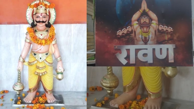नोएडा में रावण के गांव बिसरख में आए एक शीश वाले 'दशानन', शुरू हुई पूजा