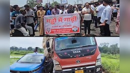 एक साल में ही जर्जर हो गई पीएम सड़क, भारी वाहनों से बढ़ी परेशानी, कांग्रेस ने किया चक्का जाम