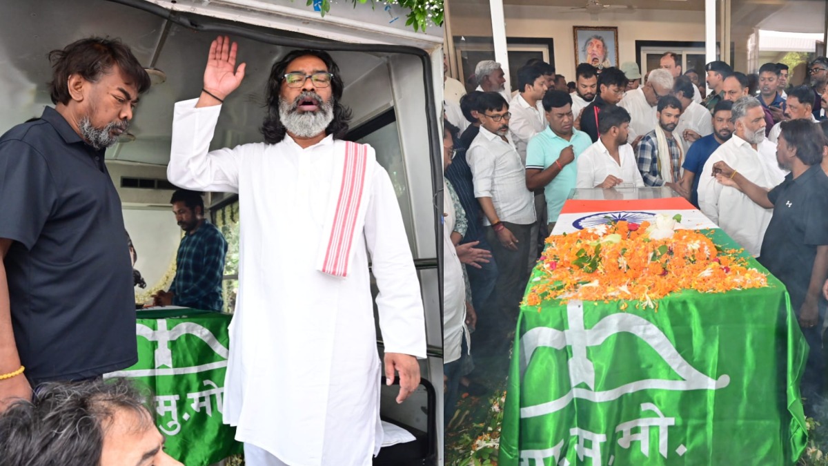 शिबू सोरेन का आज अंतिम संस्कार,  शवयात्रा में हजारों की संख्या में हिस्सा ले रहे हैं लोग