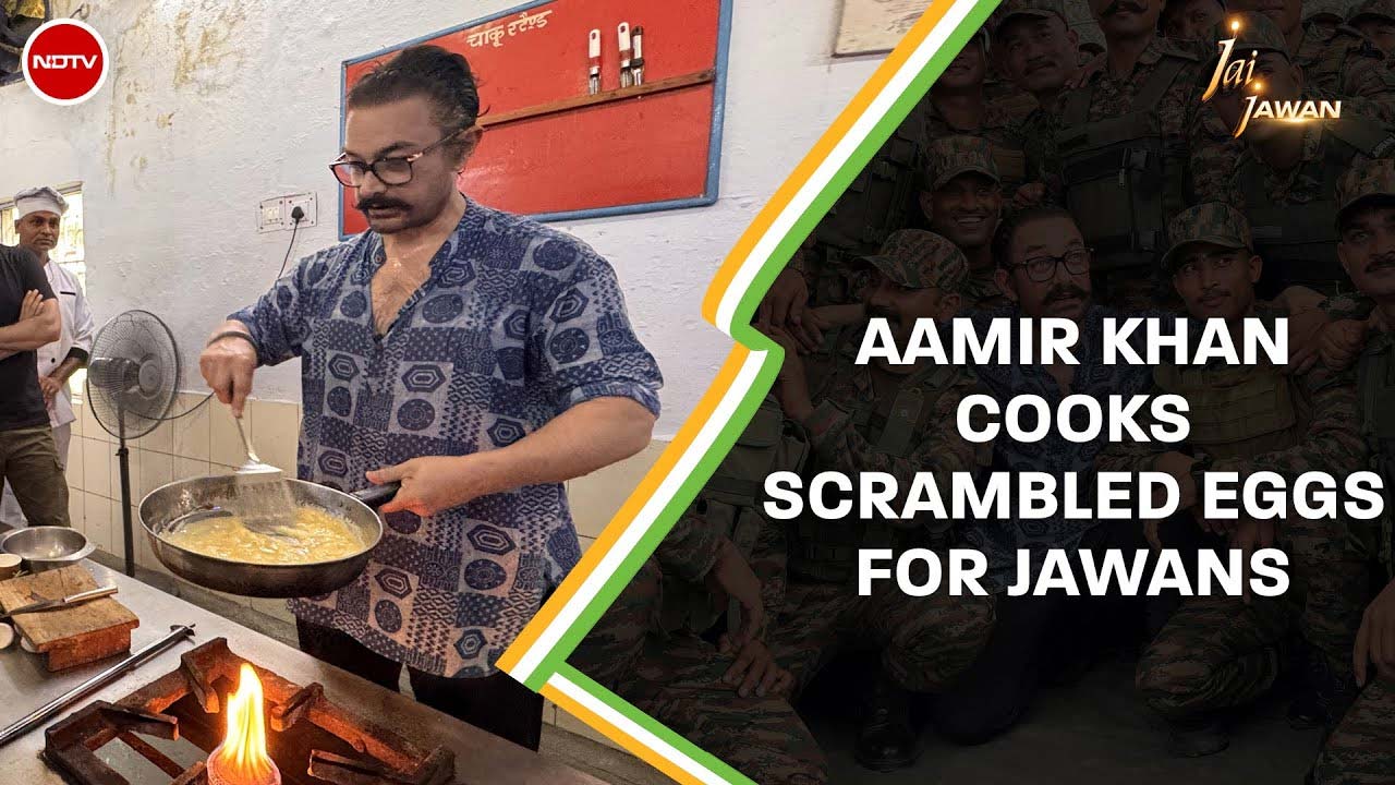Video: Aamir Khan Cooks Scrambled Eggs For Jawans | NDTV Jai Jawan With Aamir Khan