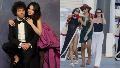 princess polly baby blue dress Selena Gomez's Pearly Little White Dress Is the Star of Her Bachelorette  Trip main image 1
