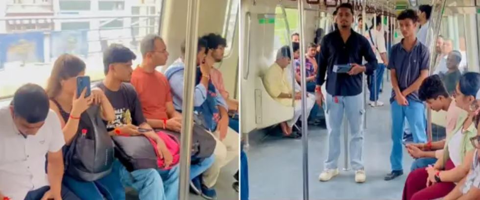 मेट्रो में गूंजा राष्ट्रगान, पैसेंजर्स का रिएक्शन देख चौंक गए लोग