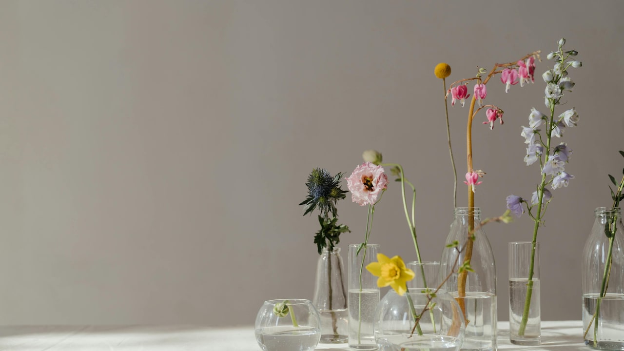 Set up a dreamy table for guests with these stunning flower vases