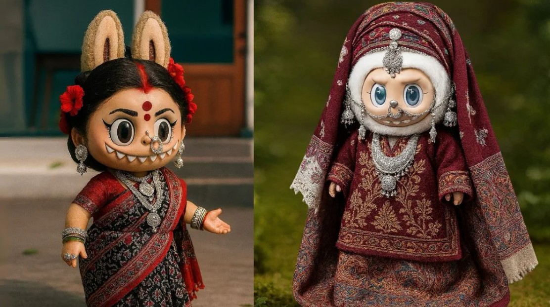 Labubu Gets A <i>Desi</i> AI Makeover As Labu Bou In Bengali <i>Sari</i> To Labinder In <i>Salwar Kameez</i>