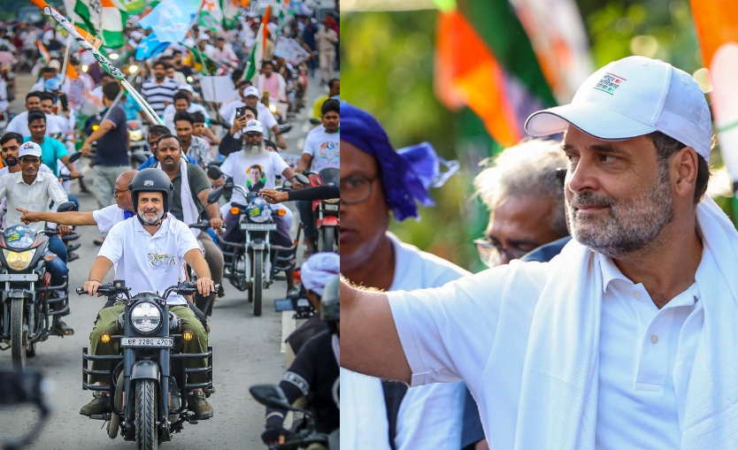 वोटर अधिकार यात्रा में राहुल और तेजश्वी ने की बाइक की सवारी, ढाबे में खाई मैगी और बिस्कुट
