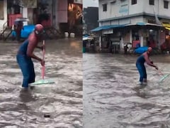 Watch: Mumbai's 'Spider-Man' Swings Into Action To Clear Waterlogging With Toilet Wiper in Hand