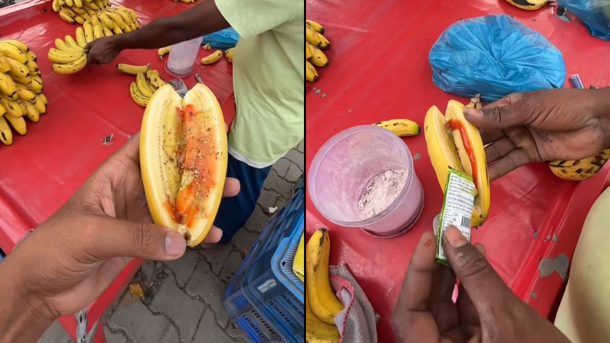 "But Why": Internet Asks As Street Vendor Serves Banana With Pizza Sauce