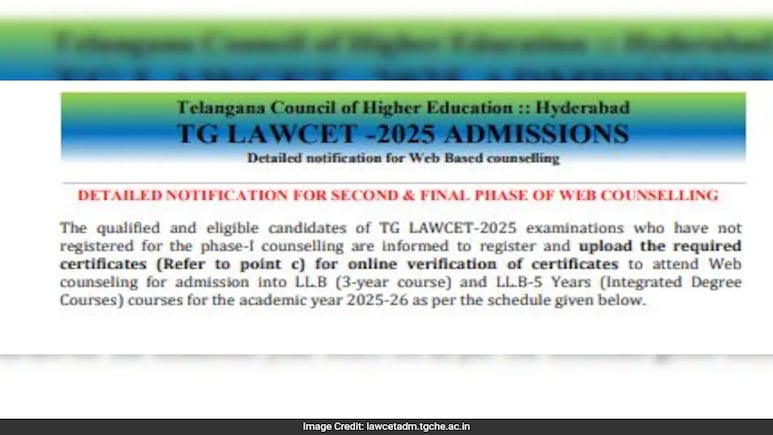 TS LAWCET 2025: Phase 2 Counselling Schedule Released, Check Details TS LAWCET 2025: Phase 2 Counselling Schedule Released, Check Details