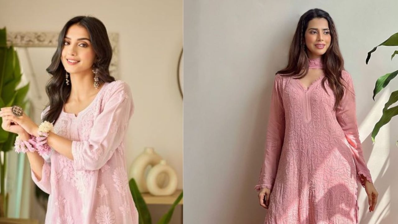 Upgrade your ethnic wear set with chikankari kurtis with palazzo pants