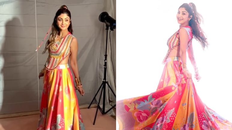 Shilpa Shetty Is <i>Garba</i> Ready With A Beautiful Multicolored Lehenga This <i>Navratri</i>