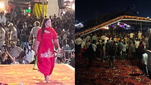 दशहरा मेला में सपना चौधरी कर रही थीं डांस, देखने के लिए टेंट पर चढ़ गए लोग...हो गया हादसा