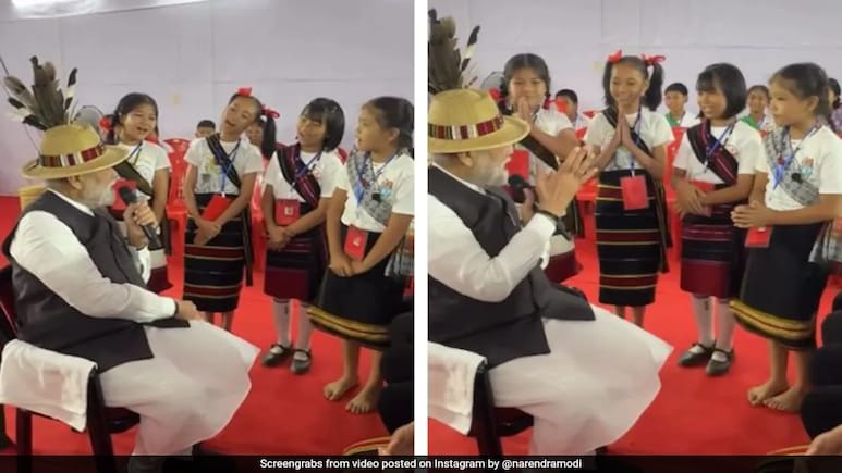 Watch: PM Modi's Adorable Moment With School Students In Manipur Watch: PM Modi's Adorable Moment With School Students In Manipur