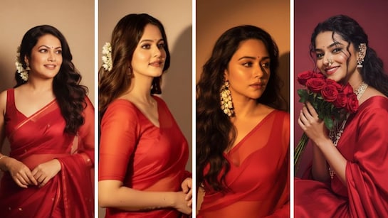Turn Your Selfie into a Red Saree Retro Bollywood Poster with Gemini AI