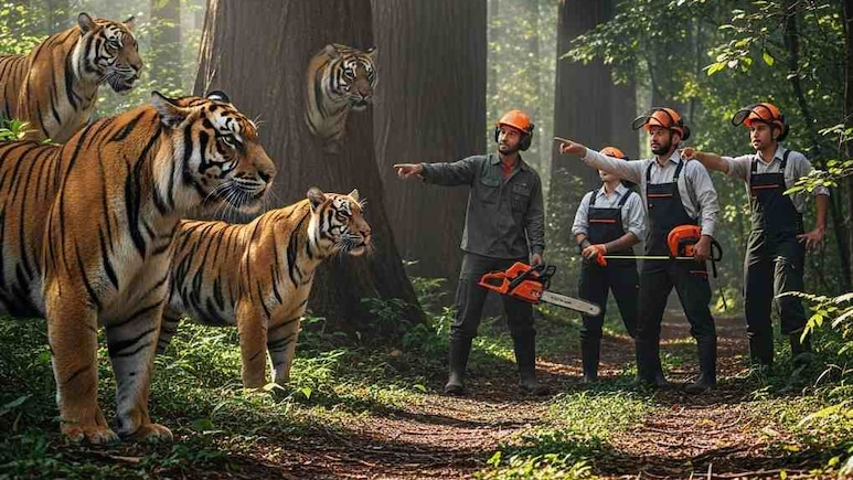 वनकर्मियों का तीन बाघों से हुआ आमना-सामना, फिर भी हिम्मत से काम लिया, ऐसे बची जान