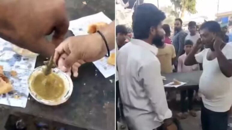 कचौड़ी सब्जी में मिली छिपकली, कस्टमर के दिखाने पर ठेले वाले ने बनाए बहाने, डोज मिलने पर मानी गलती