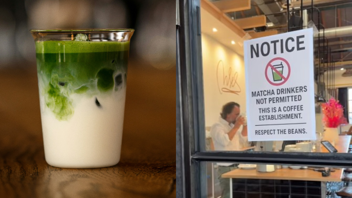 German Cafe Owner Declares War On Matcha, Goes Viral For His Bold Sign Against The Trend