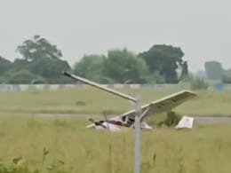 Trainer Aircraft Skids Off Runway At Airport In Gujarat, Pilot Unhurt Trainer Aircraft Skids Off Runway At Airport In Gujarat, Pilot Unhurt