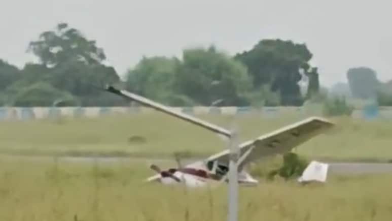 Trainer Aircraft Skids Off Runway At Airport In Gujarat, Pilot Unhurt Trainer Aircraft Skids Off Runway At Airport In Gujarat, Pilot Unhurt