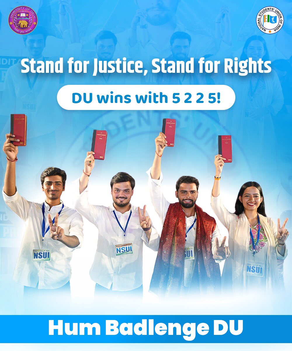 DUSU Election 2025: NSUI के उम्मीदवार. DUSU Election 2025: NSUI के उम्मीदवार.