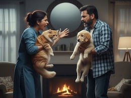 Dog Cat Fight : 'पतीला सोडेल, पण मांजराला नाही'! कुत्र्या-मांजरामुळे पती-पत्नीमध्ये दुरावा; घटस्फोटासाठी धाव Dog Cat Fight : 'पतीला सोडेल, पण मांजराला नाही'! कुत्र्या-मांजरामुळे पती-पत्नीमध्ये दुरावा; घटस्फोटासाठी धाव