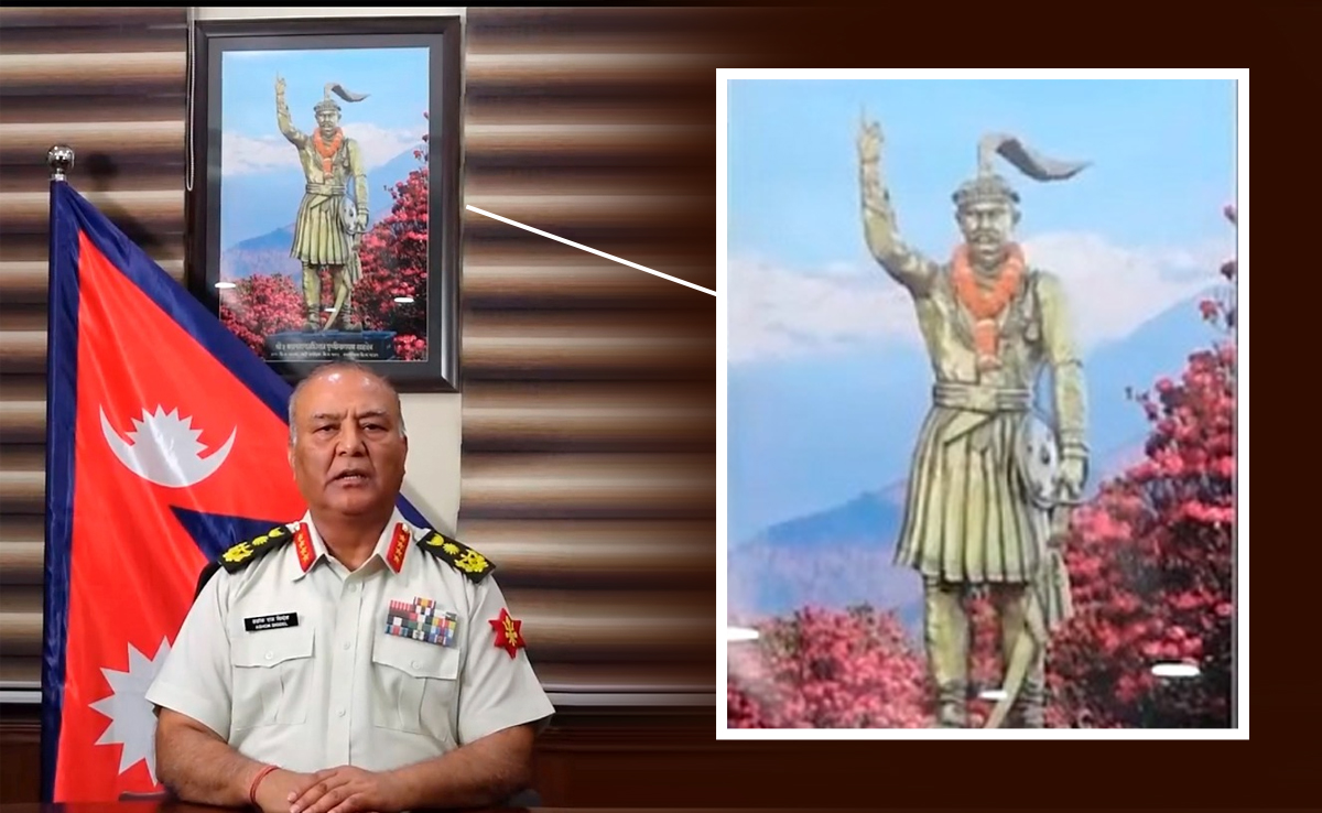 नेपाल के आर्मी चीफ की कुर्सी के पीछे दीवार पर हिंदू राजा की तस्वीर, जानें क्‍यों हो रही चर्चा