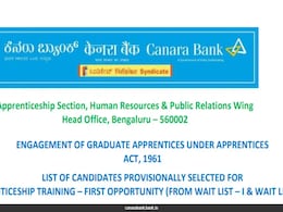 Canara Bank Invites Applications For 3,500 Apprentice Positions, Check Details Canara Bank Invites Applications For 3,500 Apprentice Positions, Check Details