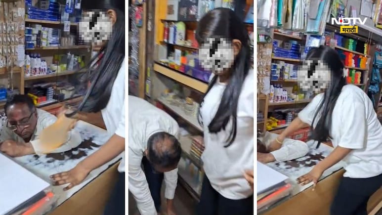 Kalyan News : कल्याणमध्ये परप्रांतीय दुकानदाराची मुजोरी; मराठी तरुणीने चपलेने बदडले, पाहा Video Kalyan News : कल्याणमध्ये परप्रांतीय दुकानदाराची मुजोरी; मराठी तरुणीने चपलेने बदडले, पाहा Video