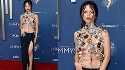 Jenna Ortega Brings The 'Naked' Dress Trend To Emmy Red Carpet 2025