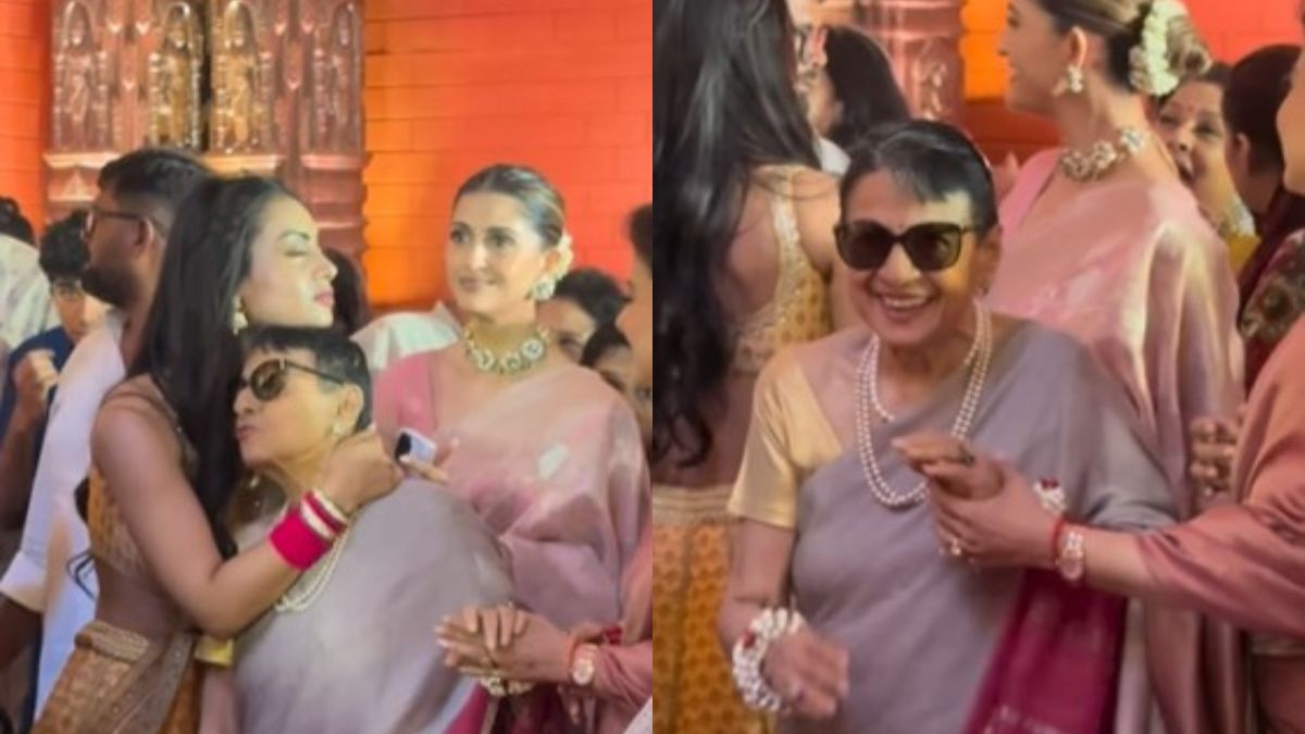 Viral: Kajol's Daughter Nysa Shares A Warm Hug With <i>Nani</i> Tanuja At Durga Puja Festivities