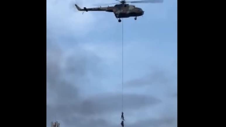 Video: Nepal Ministers, Family Cling To Chopper Rope To Flee Protests Video: Nepal Ministers, Family Cling To Chopper Rope To Flee Protests