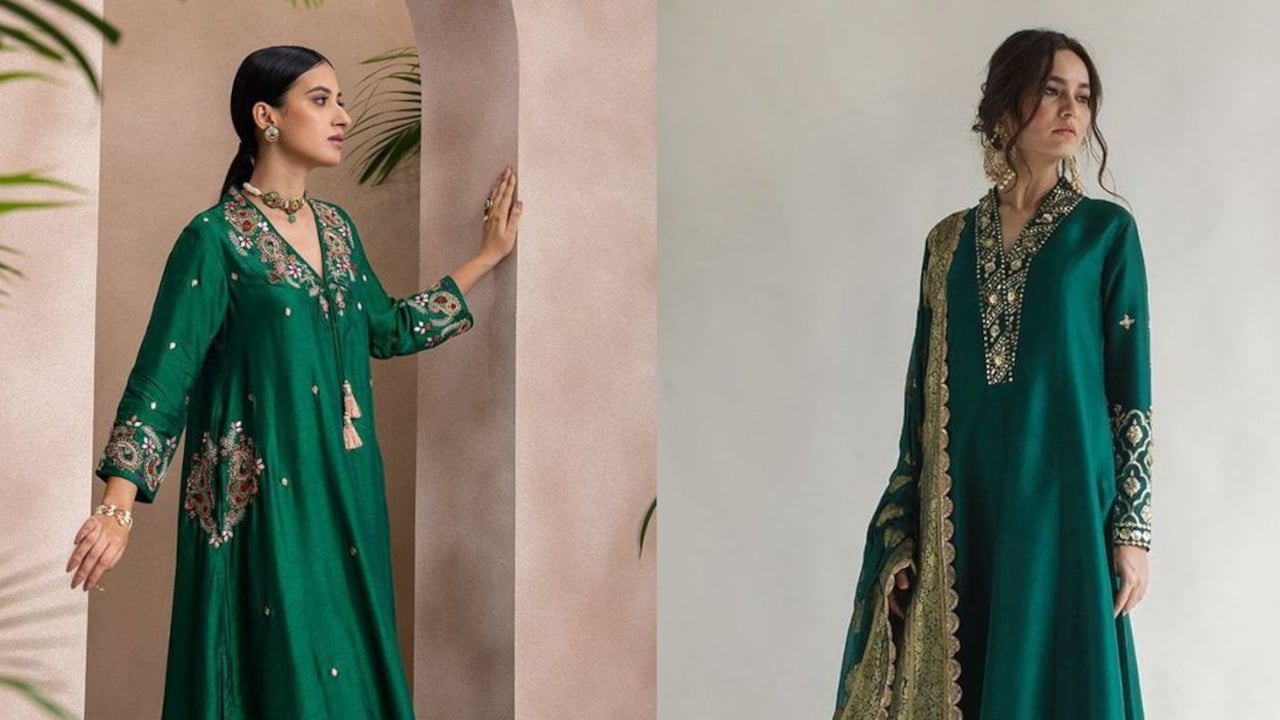 Celebrate Navratri's 5th day with traditional green kurti sets during the Big Billion Days