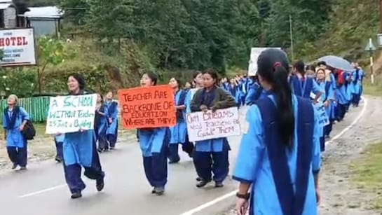 90 Arunachal Students March 65 Km To Protest Teachers
