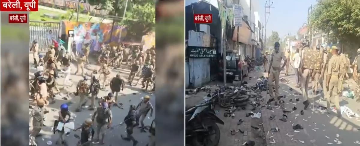 बरेली में हालात को कंट्रोल में लाने की कोशिश में जुटे पुलिस के जवान. बरेली में हालात को कंट्रोल में लाने की कोशिश में जुटे पुलिस के जवान.