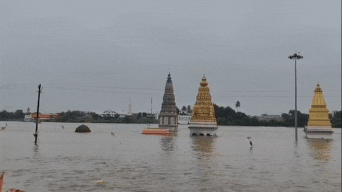 महाराष्ट्र का पंढरपुर फिर बाढ़ की चपेट में, भीमा नदी का जलस्तर बढ़ा; डूब गए मंदिर